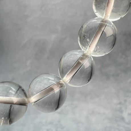 【デザインブレスレット】ガネッシュヒマール産ヒマラヤ水晶"イコサヘドロン" 内径14cm/GaneshHimal"Icosahedron"Design Bracelet