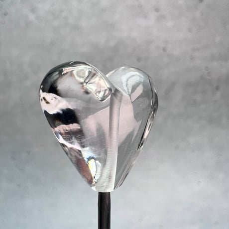 【ガネッシュヒマール産】天然ヒマラヤ水晶"手磨き加工"ハートビーズ④/Ganesh Himal Himalayan Quartz Heart Beads