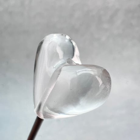 【ガネッシュヒマール産】天然ヒマラヤ水晶"手磨き加工"ハートビーズ③/Ganesh Himal Himalayan Quartz Heart Beads