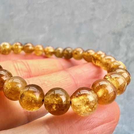 ネパール産🇳🇵【ハニートルマリン】ブレスレット7mm内径15①/Nepal Honey Tourmaline Bracelet