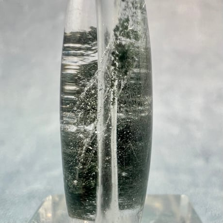 【ガネッシュヒマール産】クローライト&アクチノライトイン天然ヒマラヤ水晶 樽型ビーズ④/Ganesh Himal Chlorite&Actinorite in Quartz barrel beads