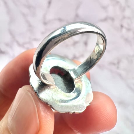 【ガネッシュヒマール産】クローライトイン天然ヒマラヤ水晶S/V925リング/Ganesh Himal Chlorite in Himalayan Quartz S/V925 Ring