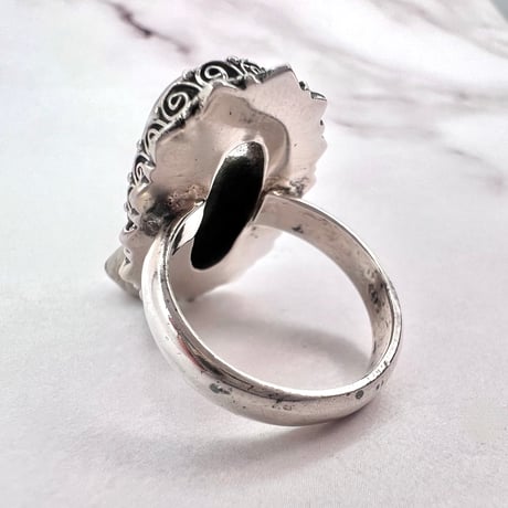 【ガネッシュヒマール産】クローライトイン天然ヒマラヤ水晶S/V925リング/Ganesh Himal Chlorite in Himalayan Quartz S/V925 Ring