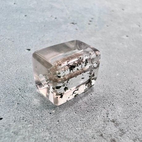 【ガネッシュヒマール産】天然ヒマラヤ水晶"手磨き加工"スクエアビーズ⑧/Ganesh Himal  Himalayan Quartz Square Beads