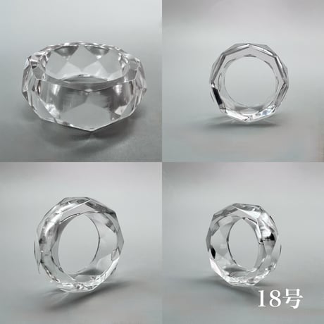 【ガネッシュヒマール産】天然ヒマラヤ水晶ファセットリング(16号〜19.5号) /Ganesh Himal Himalayan Quartz Facet Ring