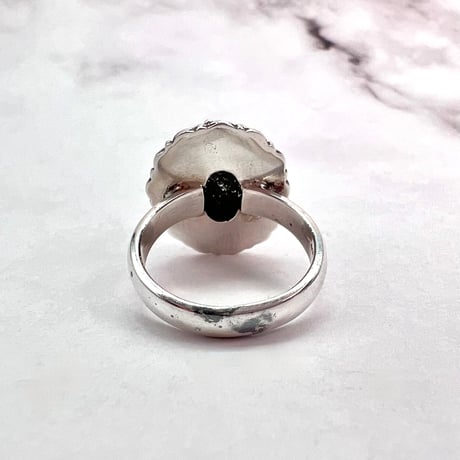 【ガネッシュヒマール産】クローライトイン天然ヒマラヤ水晶S/V925リング/Ganesh Himal Chlorite in Himalayan Quartz S/V925 Ring