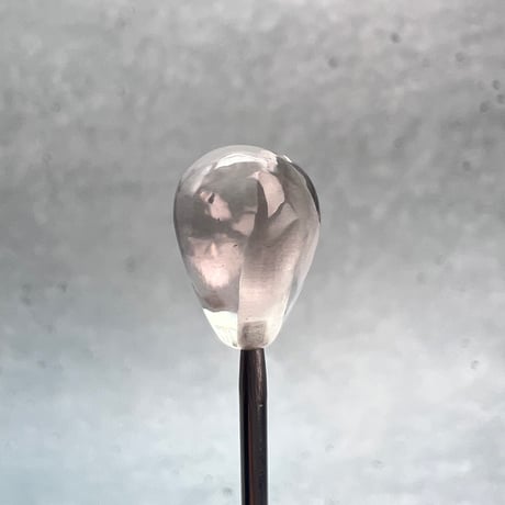 【ガネッシュヒマール産】天然ヒマラヤ水晶"手磨き加工"ハートビーズ①/Ganesh Himal Himalayan Quartz Heart Beads