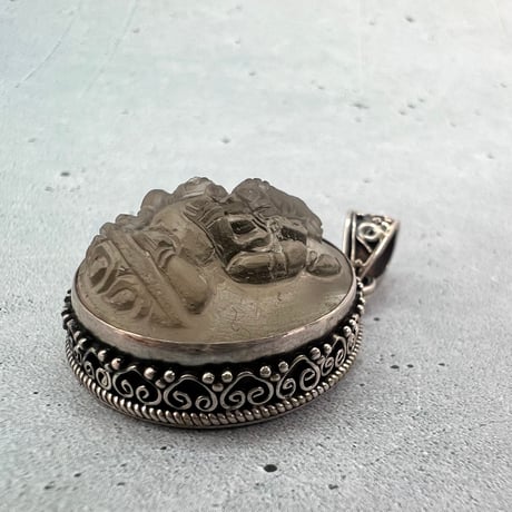 【ガウリシャンカール産】天然ヒマラヤスモーキークォーツ"ガネーシャ様"ペンダントトップ④/Gaurishankar Himalayan Smoky Quartz "Ganesha"