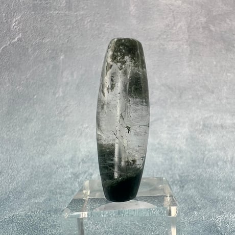 【ガネッシュヒマール産】クローライト&アクチノライトイン天然ヒマラヤ水晶 樽型ビーズ②/Ganesh Himal Chlorite&Actinorite in Quartz barrel beads
