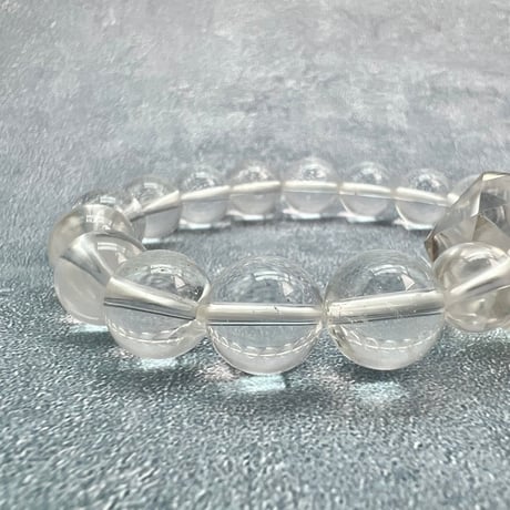 【デザインブレスレット】ガネッシュヒマール産ヒマラヤ水晶"イコサヘドロン" 内径14cm/GaneshHimal"Icosahedron"Design Bracelet