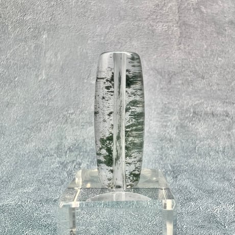 【ガネッシュヒマール産】クローライトイン天然ヒマラヤ水晶 樽型ビーズ①/Ganesh Himal Chlorite in Himalayan Quartz barrel beads