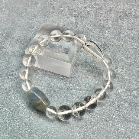 【デザインブレスレット】ネパールサファイア×ガネッシュヒマール産天然ヒマラヤ水晶/Nepal Sapphire×Ganesh Himal Himalayan Quartz