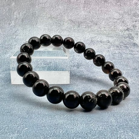 ネパール産🇳🇵【ヒマラヤドラバイトトルマリン】ブレスレット9mm内径15.5cm/Nepal Himalayan dravite tourmaline Bracelet