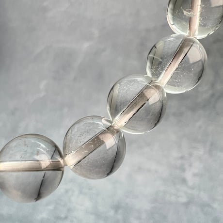 【デザインブレスレット】ガネッシュヒマール産ヒマラヤ水晶"イコサヘドロン" 内径14cm/GaneshHimal"Icosahedron"Design Bracelet