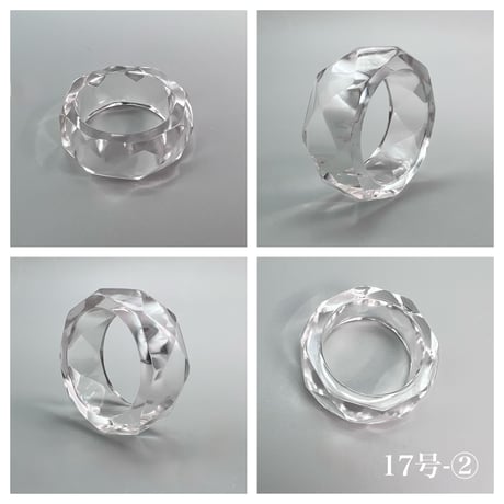 【ガネッシュヒマール産】天然ヒマラヤ水晶ファセットリング(16号〜19.5号) /Ganesh Himal Himalayan Quartz Facet Ring
