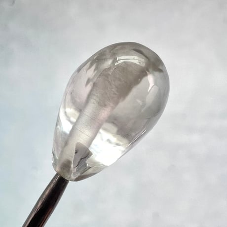 【ガネッシュヒマール産】天然ヒマラヤ水晶"手磨き加工"ハートビーズ②/Ganesh Himal Himalayan Quartz Heart Beads