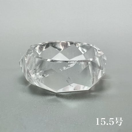 【ガネッシュヒマール産】天然ヒマラヤ水晶ファセットリング(12号〜15.5号) /Ganesh Himal Himalayan Quartz Facet Ring