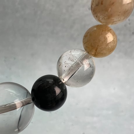 【デザインブレスレット】ガネッシュヒマール産×カイラス産天然ヒマラヤ水晶/Ganesh Himal×Kailash Himalayan Quartz