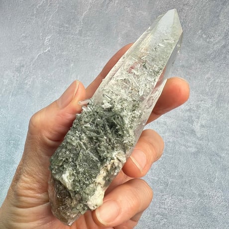 【ガネッシュヒマール産】クローライト&アクチノライトイン天然ヒマラヤ水晶/Ganesh Himal Chlorite&Actinorite in Himalayan Quartz