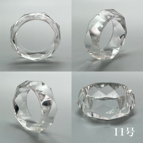 【ガネッシュヒマール産】天然ヒマラヤ水晶ファセットリング(10号,10.5号,11号,11.5号) /Ganesh Himal Himalayan Quartz Facet Ring