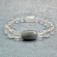 【デザインブレスレット】ネパールサファイア×ガネッシュヒマール産天然ヒマラヤ水晶/Nepal Sapphire×Ganesh Himal Himalayan Quartz