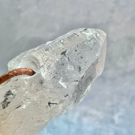 【カイラス産】天然ヒマラヤ水晶革紐付きペンダント⑩/Kailash Himalayan Quartz Pendant