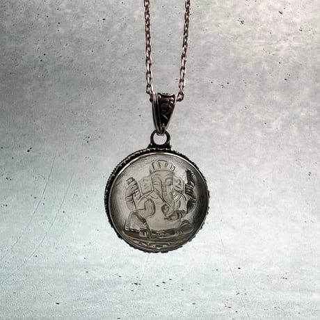 【ガウリシャンカール産】天然ヒマラヤスモーキークォーツ"ガネーシャ様"ペンダントトップ④/Gaurishankar Himalayan Smoky Quartz "Ganesha"
