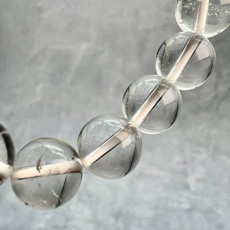 【デザインブレスレット】ガネッシュヒマール産ヒマラヤ水晶"イコサヘドロン" 内径14cm/GaneshHimal"Icosahedron"Design Bracelet