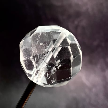 【カイラス産】天然ヒマラヤ水晶多面カットラウンドビーズ①/Kailash Himalayan Quartz Multi Cut Round Beads