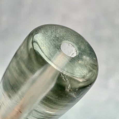 【ガネッシュヒマール産】クローライトイン天然ヒマラヤ水晶 樽型ビーズ①/Ganesh Himal Chlorite in Himalayan Quartz barrel beads