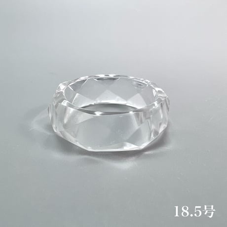 【ガネッシュヒマール産】天然ヒマラヤ水晶ファセットリング(16号〜19.5号) /Ganesh Himal Himalayan Quartz Facet Ring