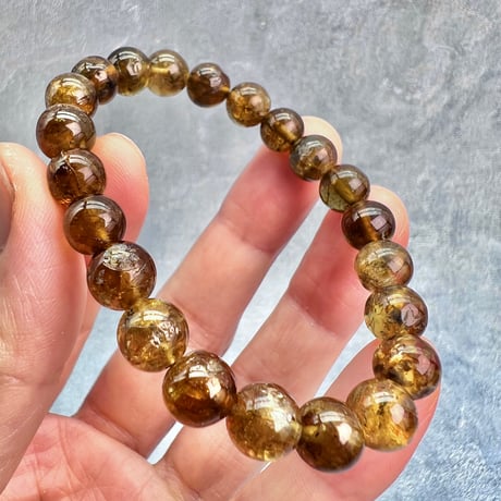 ネパール産🇳🇵【ハニートルマリン】ブレスレット8mm内径15cm/ Nepal HoneyTourmaline Bracelet