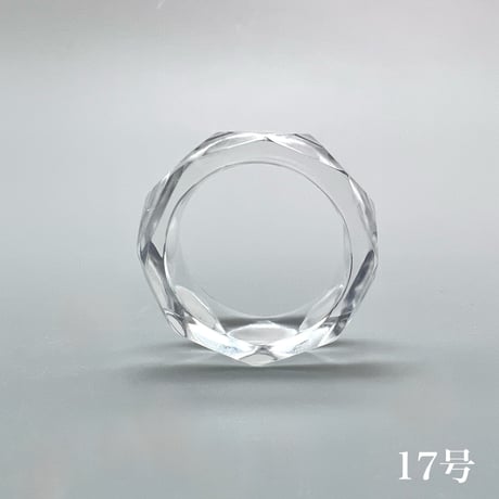 【ガネッシュヒマール産】天然ヒマラヤ水晶ファセットリング(16号〜19.5号) /Ganesh Himal Himalayan Quartz Facet Ring