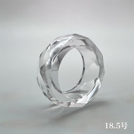 【ガネッシュヒマール産】天然ヒマラヤ水晶ファセットリング(16号〜19.5号) /Ganesh Himal Himalayan Quartz Facet Ring