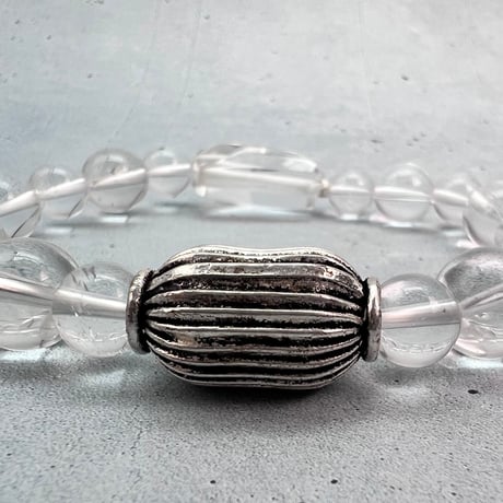 【デザインブレスレット】ガネッシュヒマール産天然ヒマラヤ水晶×シルバー925/Ganesh Himal Himalayan Quartz Design Bracelet