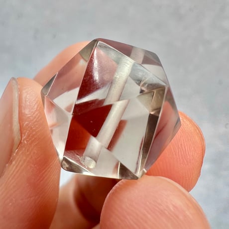 【ガウリシャンカール産】天然ヒマラヤ水晶"手磨き加工"イコサヘドロン"ビーズ/GauriShankar Himalayan Quartz "Icosahedron"Beads