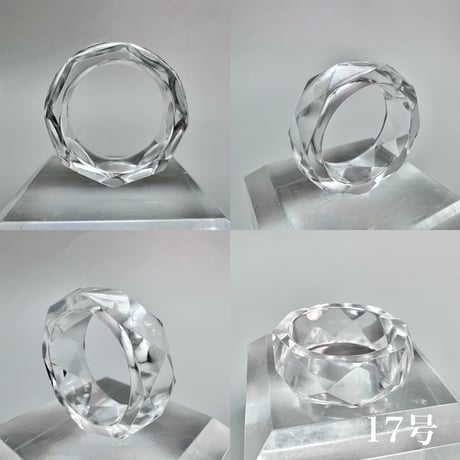 【ガネッシュヒマール産】天然ヒマラヤ水晶ファセットリング(16号〜19.5号) /Ganesh Himal Himalayan Quartz Facet Ring