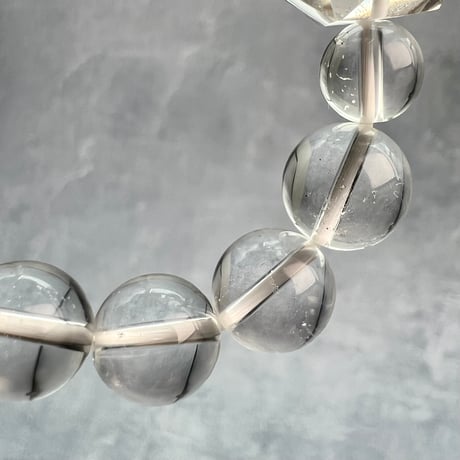 【デザインブレスレット】ガネッシュヒマール産ヒマラヤ水晶"イコサヘドロン" 内径14cm/GaneshHimal"Icosahedron"Design Bracelet
