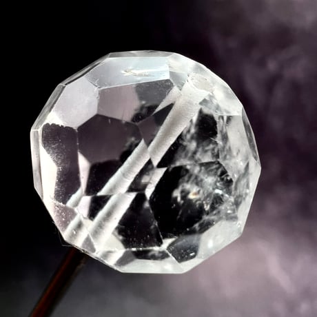 【カイラス産】天然ヒマラヤ水晶多面カットラウンドビーズ①/Kailash Himalayan Quartz Multi Cut Round Beads