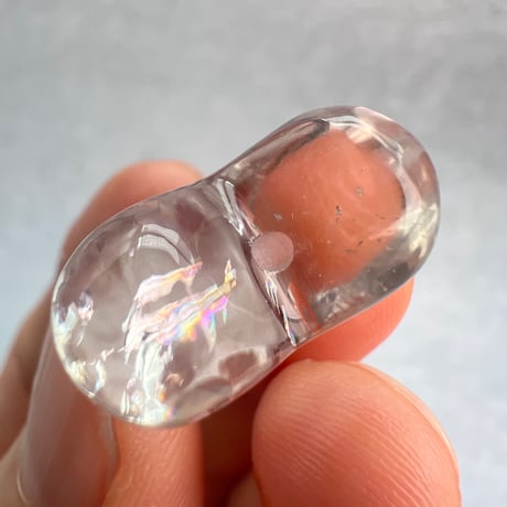 【ガネッシュヒマール産】天然ヒマラヤ水晶"手磨き加工"ハートビーズ⑤/Ganesh Himal Himalayan Quartz Heart Beads