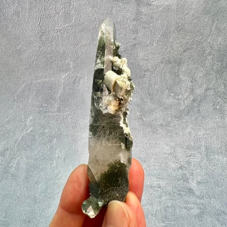 【ガネッシュヒマール産】クローライト&アクチノライトイン天然ヒマラヤ水晶/Ganesh Himal Chlorite&Actinorite in Himalayan Quartz