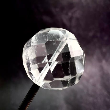【カイラス産】天然ヒマラヤ水晶多面カットラウンドビーズ①/Kailash Himalayan Quartz Multi Cut Round Beads