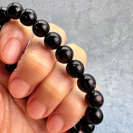 ネパール産🇳🇵【ヒマラヤドラバイトトルマリン】ブレスレット9mm内径15.5cm/Nepal Himalayan dravite tourmaline Bracelet