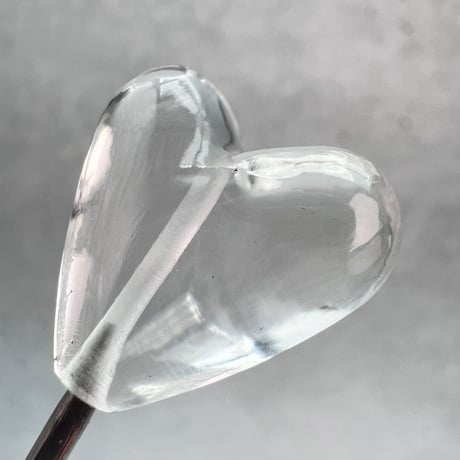 【ガネッシュヒマール産】天然ヒマラヤ水晶"手磨き加工"ハートビーズ③/Ganesh Himal Himalayan Quartz Heart Beads