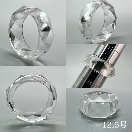 【ガネッシュヒマール産】天然ヒマラヤ水晶ファセットリング(12号〜15.5号) /Ganesh Himal Himalayan Quartz Facet Ring