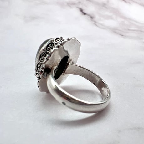 【ガネッシュヒマール産】クローライトイン天然ヒマラヤ水晶S/V925リング/Ganesh Himal Chlorite in Himalayan Quartz S/V925 Ring