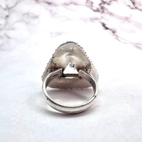 【ガネッシュヒマール産】クローライトイン天然ヒマラヤ水晶S/V925リング/Ganesh Himal Chlorite in Himalayan Quartz S/V925 Ring