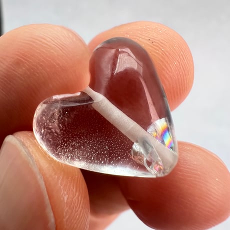 【ガネッシュヒマール産】天然ヒマラヤ水晶"手磨き加工"ハートビーズ②/Ganesh Himal Himalayan Quartz Heart Beads