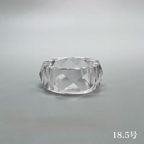 【ガネッシュヒマール産】天然ヒマラヤ水晶ファセットリング(16号〜19.5号) /Ganesh Himal Himalayan Quartz Facet Ring