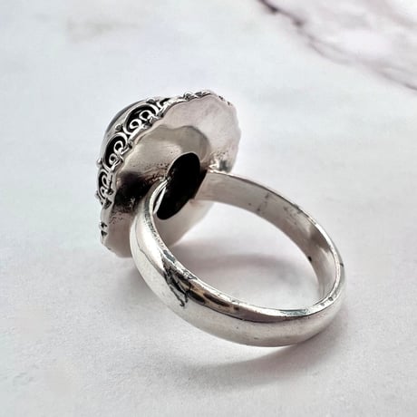 【ガネッシュヒマール産】クローライトイン天然ヒマラヤ水晶S/V925リング/Ganesh Himal Chlorite in Himalayan Quartz S/V925 Ring